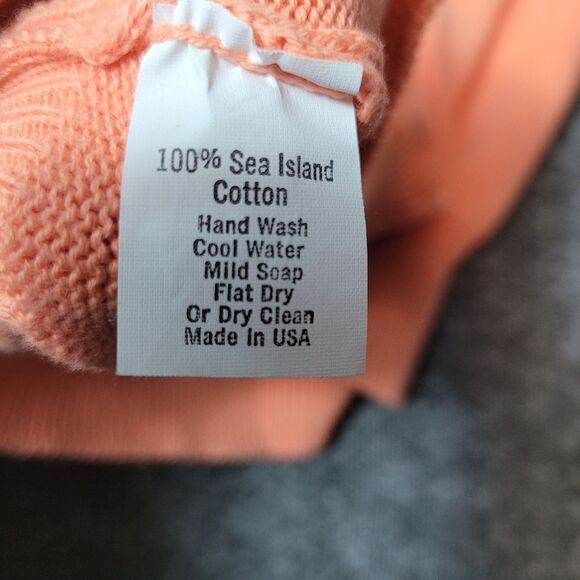 Vtg 80s Brooks Brothers Sweater Men's Size L Peach Sea Island Cotton V-Neck - Picture 9 of 9